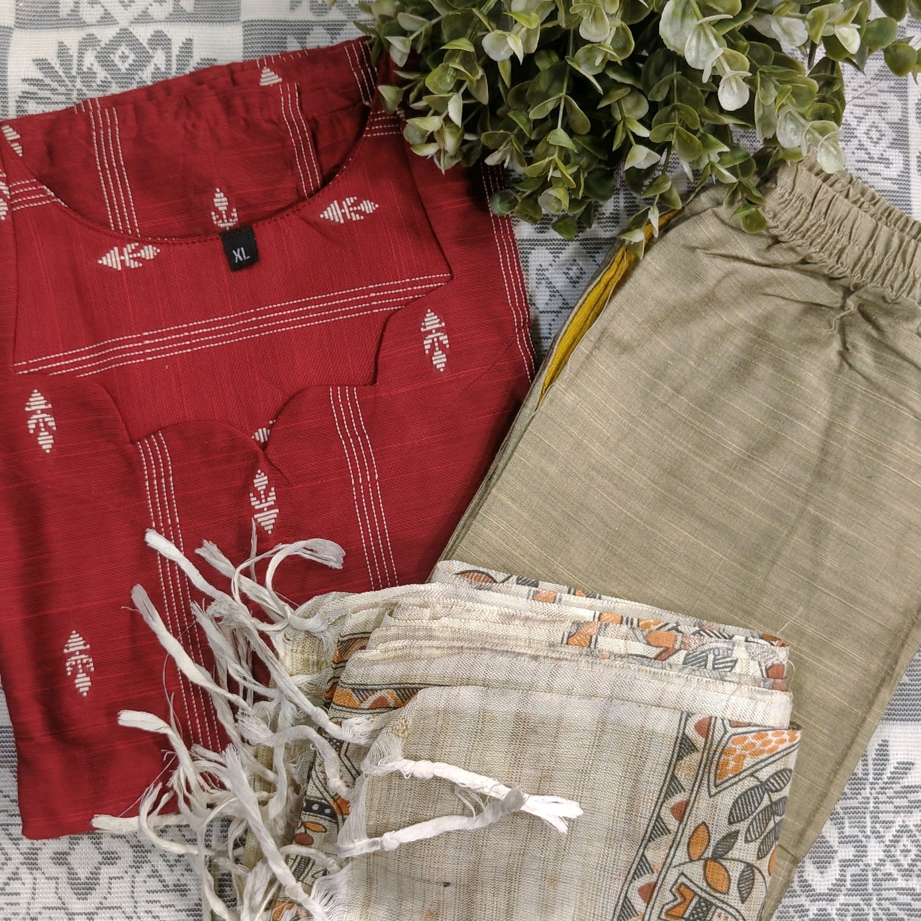 Raw silk 3 pec set
