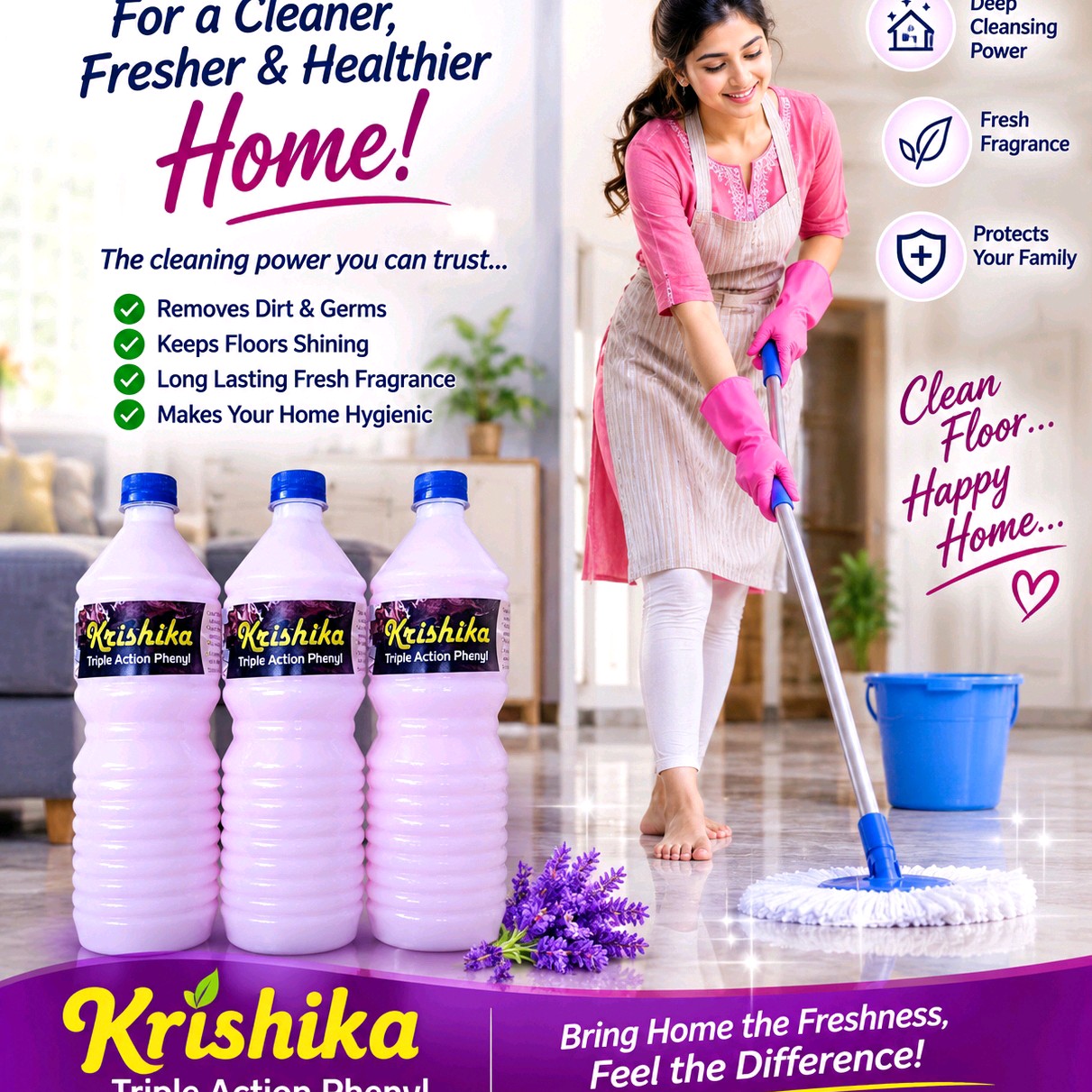 floor cleaner phenyl Rose 3 (Liter)