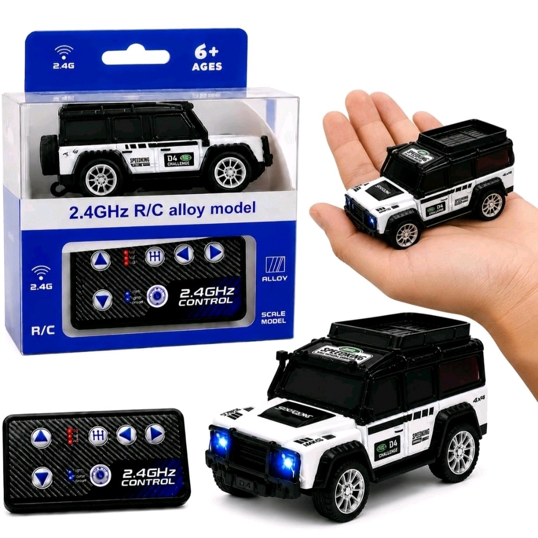 Mini R/C Alloy Drift Car 1:64 Scale – 2.4GHz RC Racing Desk Toy with LED Lights, 4WD Action & Rechargeable Battery | Type C Rechargable Heavy Quality | Kids & Collectors (4 Wheel Drive)