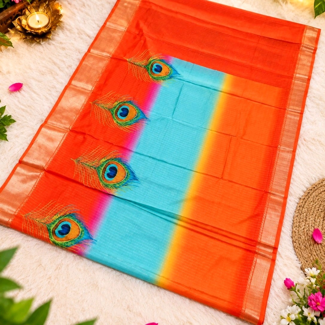 colourful Dola silk saree