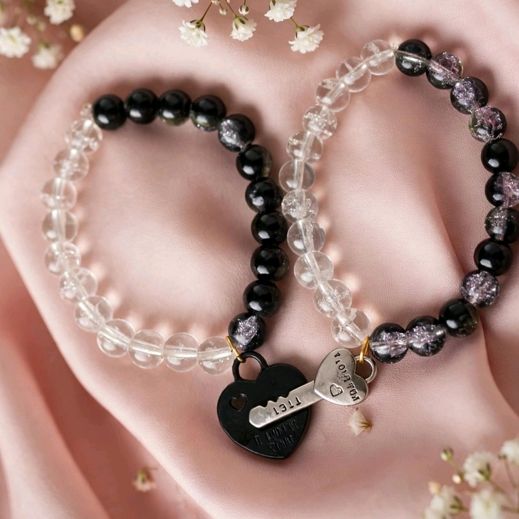 Friendship and couple lock &key bracelet ❤️