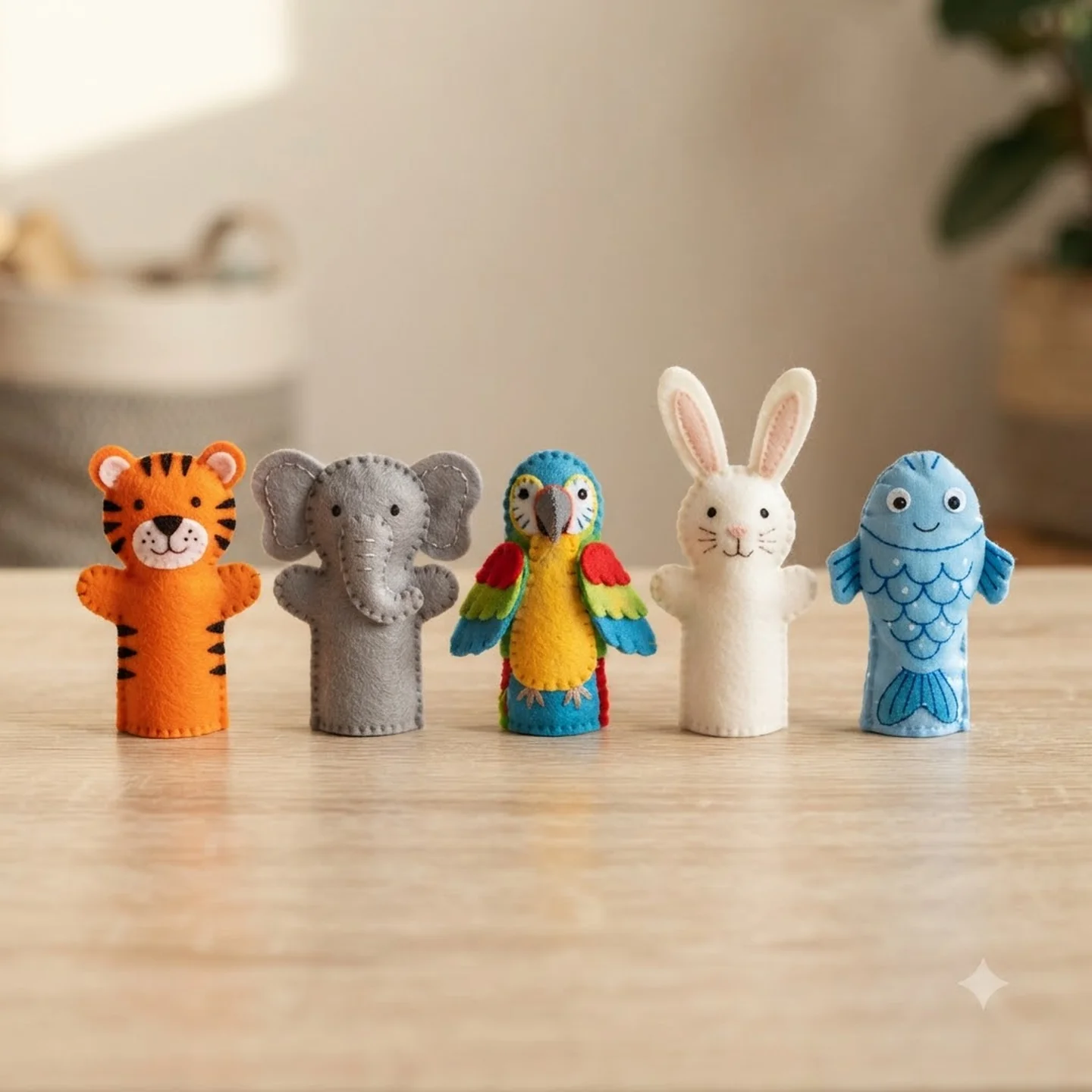 Cloth Finger Puppets — Set of 5