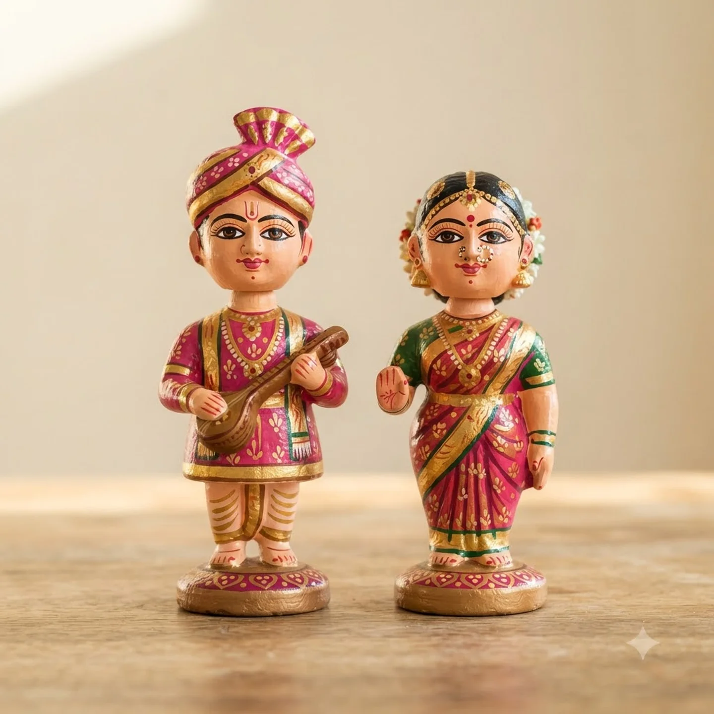 Thanjavur Thalaiyatti Bommai (Dancing Doll Pair)