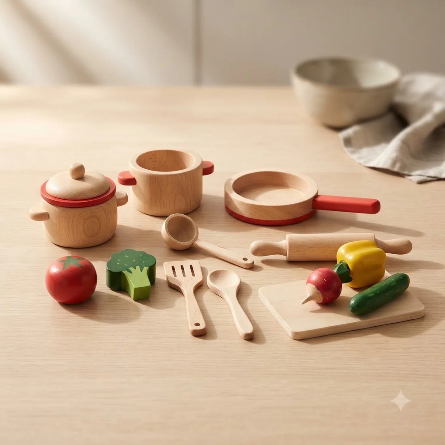 Wooden Kitchen Play Set