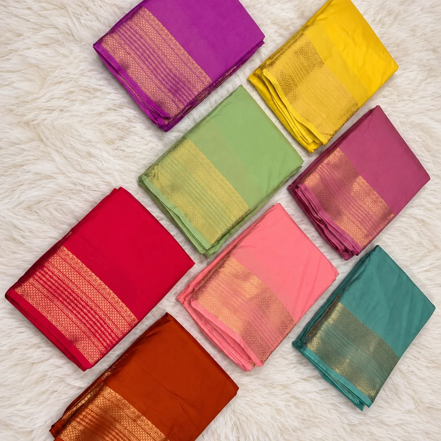 Peacock Crepe Saree with Zari Border