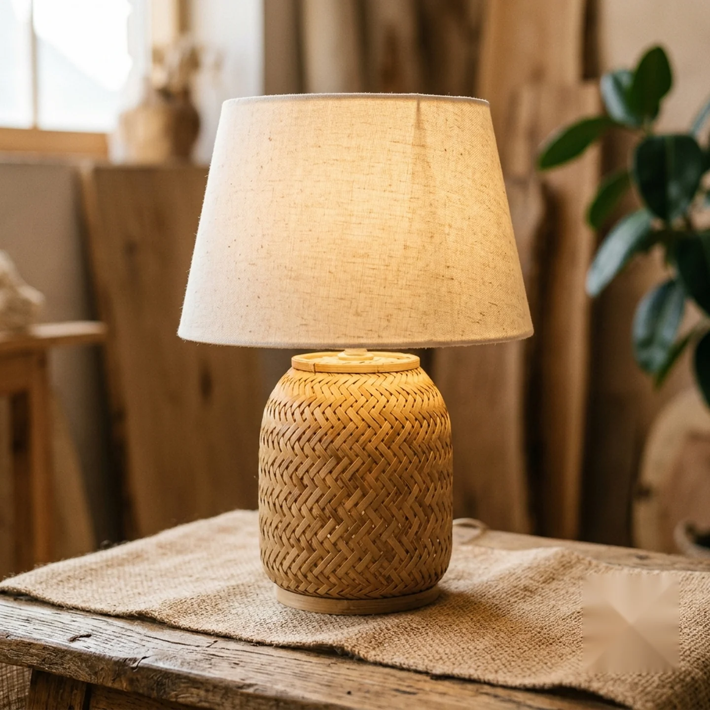 Bamboo Weave Table Lamp