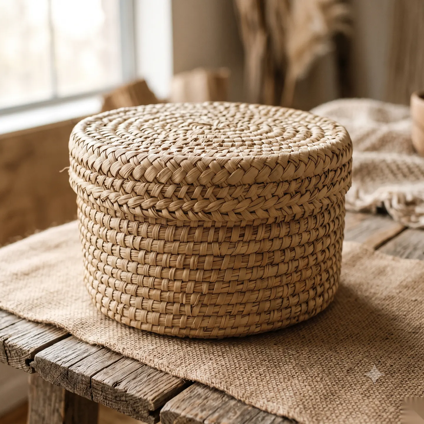 Palm Leaf Storage Basket