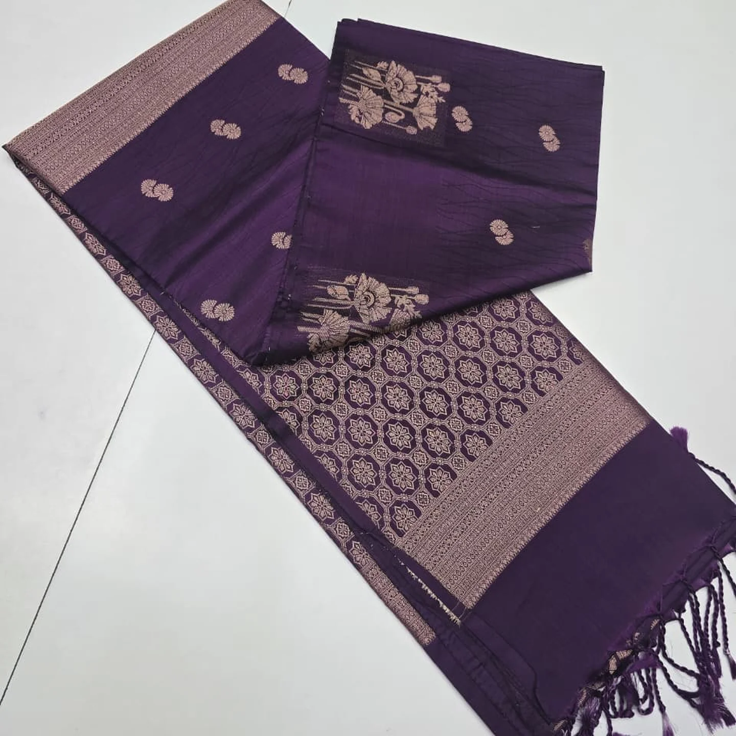 Kanchi Semi Soft Silk Saree with Zari Butta